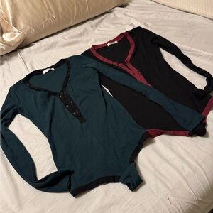 Set of Two Long Sleeve Bodysuits